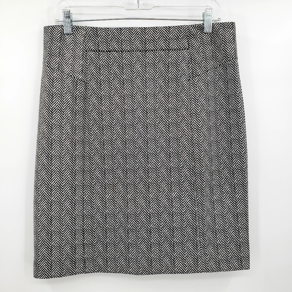 Michael Michael Kors Black White Herringbone Pencil Skirt - Picture 1 of 8